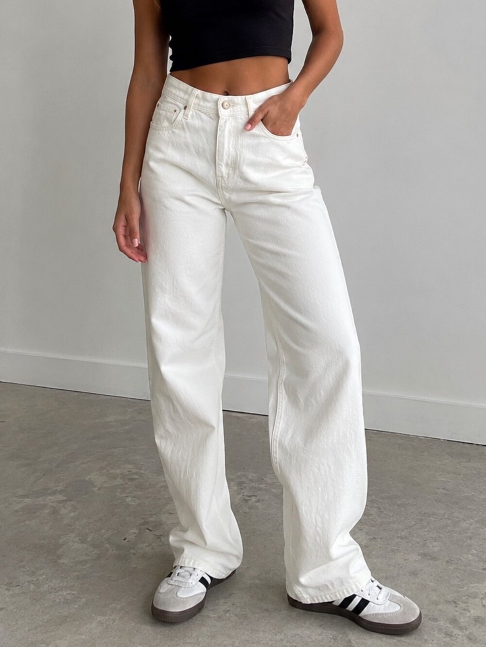 BDG Skate Fit Classic High-Rise Wide-Leg Jeans - White